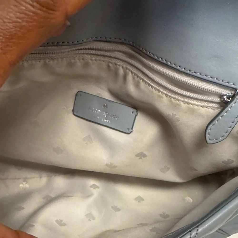 Kate Spade Quilted Gray Shoulder Bag with Chain Strap